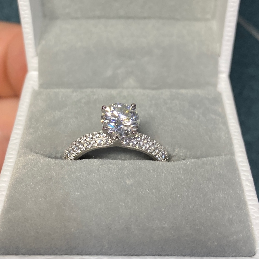 Moissanite Diamond Engagement Ring/Engagement Band